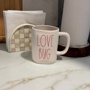 Rae Dunn Love Bug Mug - White with Red Text